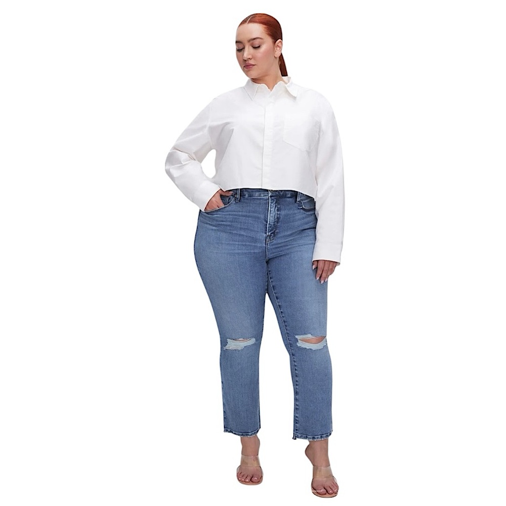Good American Good Legs Crop Mini Boot Jeans size 20 NWT
